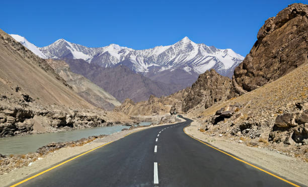 Leh-Manali highway at Ladakh India with scenic landscape view and Himalaya mountain range.