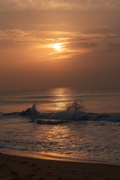 Silhouette People at Puri Beach at the time of Sunrise.