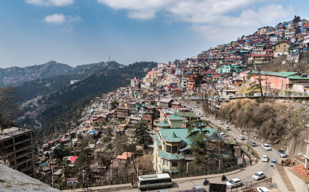 View of the hills of Shimla, India