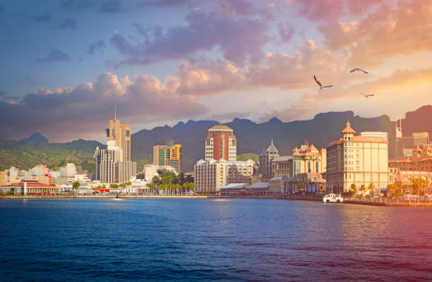 Port Louis town, capital of Mauritius