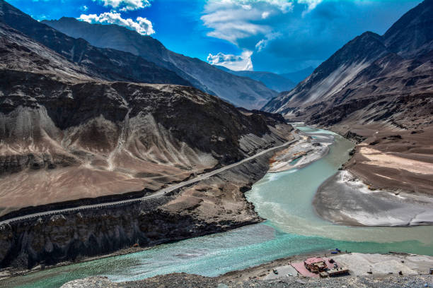 Zanskar and Indus river meet in Ladakh