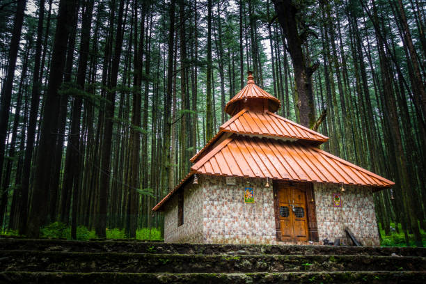july 21st 2021 Uttarakhand. A beautiful temple amidst deodar forest dedicated to Lord Shiva Koneshwar Mahadev temple Dewalsari in lower himalayan region in northern India.