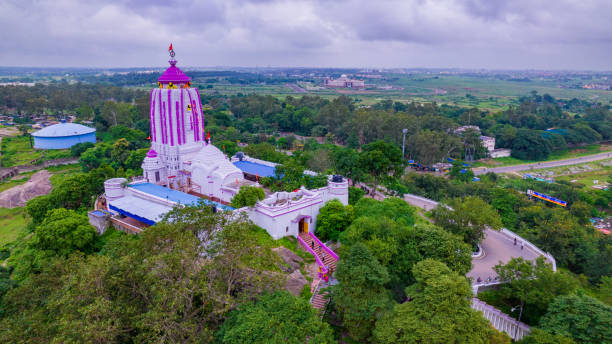 Beautiful aerial view of Jagannath Temple, The Jaganath temple is on top of a small hillock located in Ranchi, Jharkhand, India.