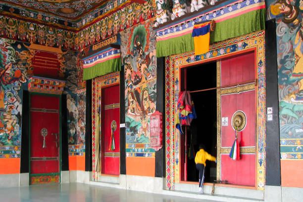 Door of Rumtek Monastery,also called the Dharma Chakra Centre,is a gompa located in the Indian state of Sikkim near the capital Gangtok. It is the seat-in-exile of the Gyalwang Karmapa, Sikkim, India.