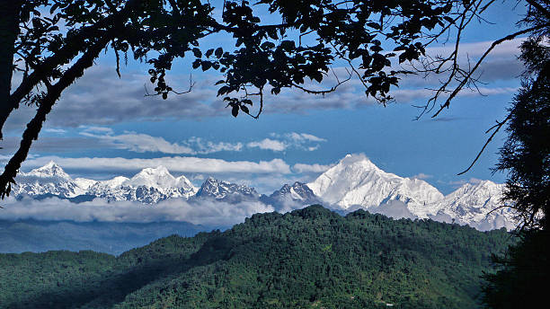 Kanchenjunga viewed from Gangtok in Sikkim. It is the third highest peak in the world.