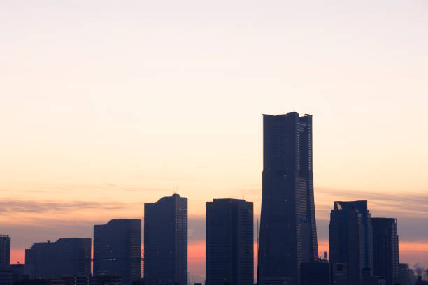 Minato Mirai buildings and sunrise
