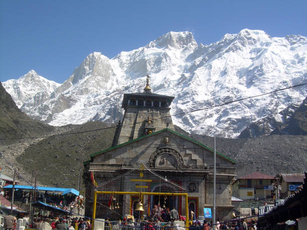 Kedarnath, badrinath, Gangotri and beautiful himalayan mountain range with beauty of nature in Uttarakhand, a pilgrimage tourism place in India.